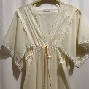 VTG DIANE VON FURSTENBERG LINGERIE GOWN + ROBE XL